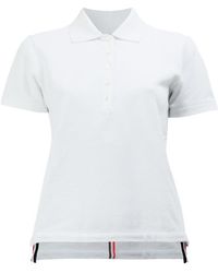 Thom Browne - Rwb Striped Polo Shirt - Lyst