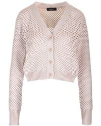 Fabiana Filippi - Long-Sleeved V-Neck Knitted Cardigan - Lyst