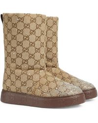 Gucci - Monogrammed Embellished Boots - Lyst