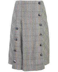 Chloé - Checked Pleated Skirt - Lyst