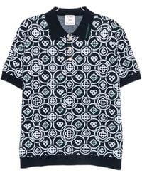 CASABLANCA - Cc Monogram Pattern Polo Shirt - Lyst