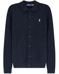Polo Ralph Lauren - Cable Knit Logo Cardigan - Lyst