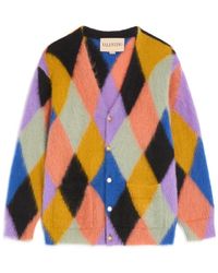 Valentino - Rhombelle-Pattern Button-Up Cardigan - Lyst