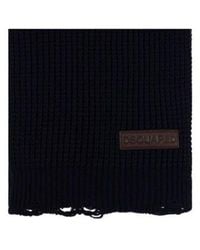 DSquared² - Logo Patch Knitted Scarf - Lyst