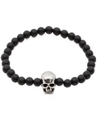 McQueen - Skull Charm Bead-Detailed Bracelet - Lyst
