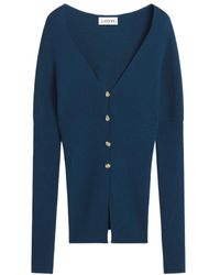 Lanvin - V-Neck Buttoned Long-Sleeved Cardigan - Lyst