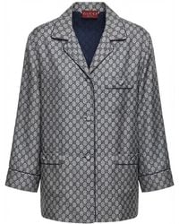 Gucci - Gg-Print Silk Shirt - Lyst