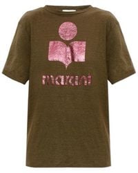 Isabel Marant - Zewel Linen T-Shirt With Print - Lyst