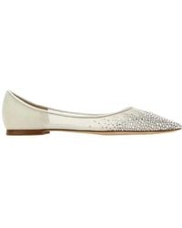 Jimmy Choo - Love Flat Crystal-Embellished Ballerina Shoes - Lyst