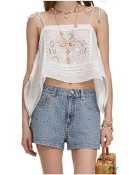Self-Portrait - Lace Tie-Strap Top - Lyst