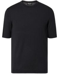 ZEGNA - Fine Knit Crew Neck T-Shirt - Lyst