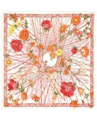Ferragamo - Floral-Printed Finished Edge Scarf - Lyst