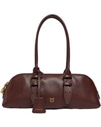 Pinko - Logo Plaque Shoulder Bag - Lyst
