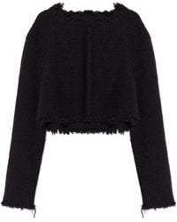 Jil Sander - Cropped Frayed Edge Cardigan - Lyst