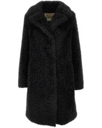 Herno - V-Neck Faux-Fur Coat - Lyst