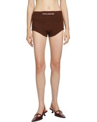 Marni - Logo-Embroidered Ribbed Mini Shorts - Lyst