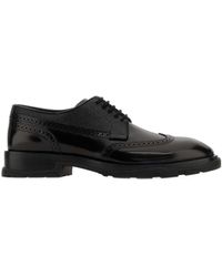 McQueen - Round-Toe Lace-Up Brogues - Lyst