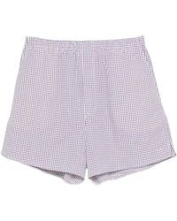 A.P.C. - Checked Elastic-Waist Shorts - Lyst