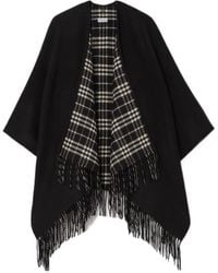 Burberry - Reversible Fringe-Trimmed Cape - Lyst