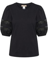Twinset - Broderie Balloon-Sleeve T-Shirt - Lyst