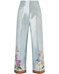 ALÉMAIS - Floral-Print Recycled Taffeta Wide-Leg Pants - Lyst
