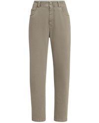 Brunello Cucinelli - Dyed Comfort Denim Baggy Tapered Trousers - Lyst