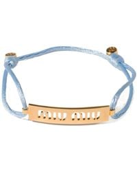 Miu Miu - Metal And Cord Bracelet - Lyst