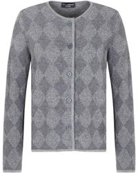 Emporio Armani - Diamond-Pattern Button Cardigan - Lyst