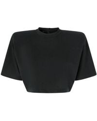 Pinko - Crewneck Cropped T-Shirt - Lyst