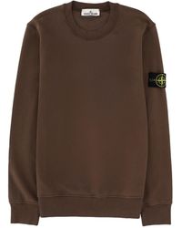Stone Island - Logo Patch Crewneck Sweatshirt - Lyst