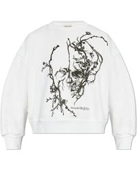 McQueen - Graphic Printed Crewneck Sweatshirt - Lyst