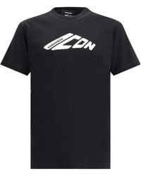 DSquared² - Short Sleeve Cotton T-Shirt With Bold Logo Print - Lyst