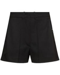 Low Classic - Low Rise Wool Blend Bermuda Shorts - Lyst