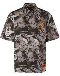 Heron Preston - Logo Patch Camouflage Printed Shirt - Lyst