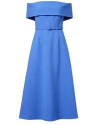 Carolina Herrera - Belted Wool-Blend Midi Dress - Lyst