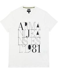Armani Jeans - Round-Necked Logo T-Shirt - Lyst