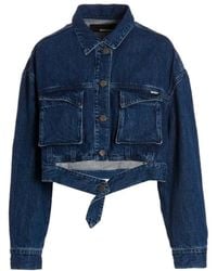 ROTATE BIRGER CHRISTENSEN - Senna Cropped Denim Jacket - Lyst