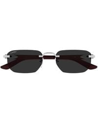 Cartier - Geometric Frame Sunglasses - Lyst
