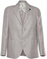 Lardini - Checked Single-Breasted Tailored Blazer - Lyst