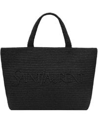 Saint Laurent - Logo Detailed Tote Bag - Lyst