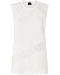 Pinko - Molly Lace Detailed Sleeveless Top - Lyst
