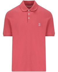 Brunello Cucinelli - Logo Detailed Short-Sleeved Polo Shirt - Lyst