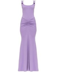Versace Jeans Couture - Couture Ruched Buckle-Strap Dress - Lyst