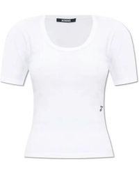 Jacquemus - Logo Embroidered Scoop Neck T-Shirt - Lyst