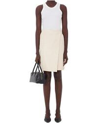 Loulou de Saison - Gora Ostrich-Effect Wrap Midi Skirt - Lyst