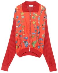 Versace - Jewellery-Printed Zipped Cardigan - Lyst