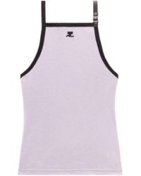 Courreges - Buckle Cotton Tank Top - Lyst
