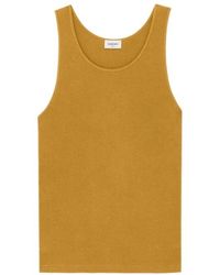 Saint Laurent - Cotton Cassandre Tank Top - Lyst