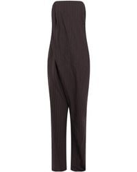 Elisabetta Franchi - Strapless Pinstriped Jumpsuit - Lyst