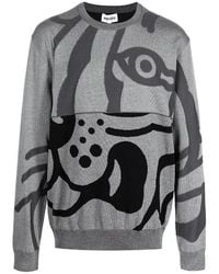 KENZO - Tiger Printed Round Neck Sweater - Lyst
